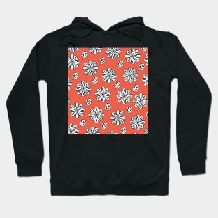 Monochrome flowers on bright background Hoodie